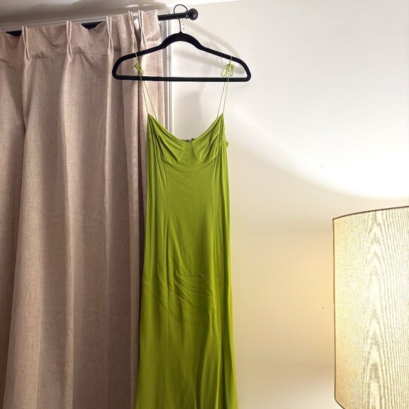 Reformation Petites Fallon Maxi Dress Size 2 Avocado Green - Picture 3 of 7